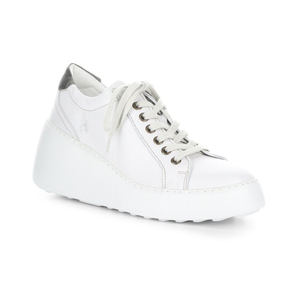 Fly London Wedge White Dile Sneaker Size 9-9.5 US / 40 EU